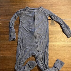 Little Sleepies Dusty Indigo Ribbed Zippy